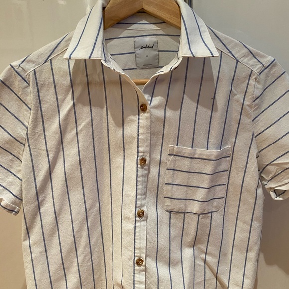 White and Blue Collared Shirt from Subdued (Amsterdam Boutique), size SMALL. - Picture 2 of 6